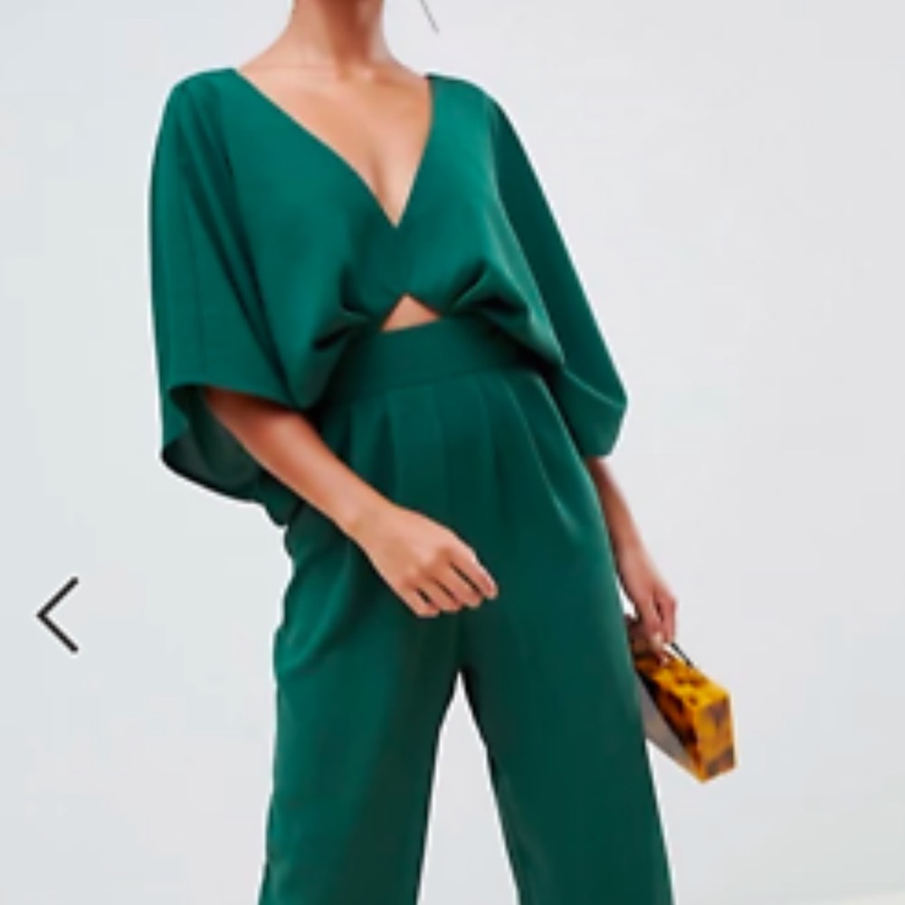 ASOS DESIGN Green jumpsuit with kimono sleeve